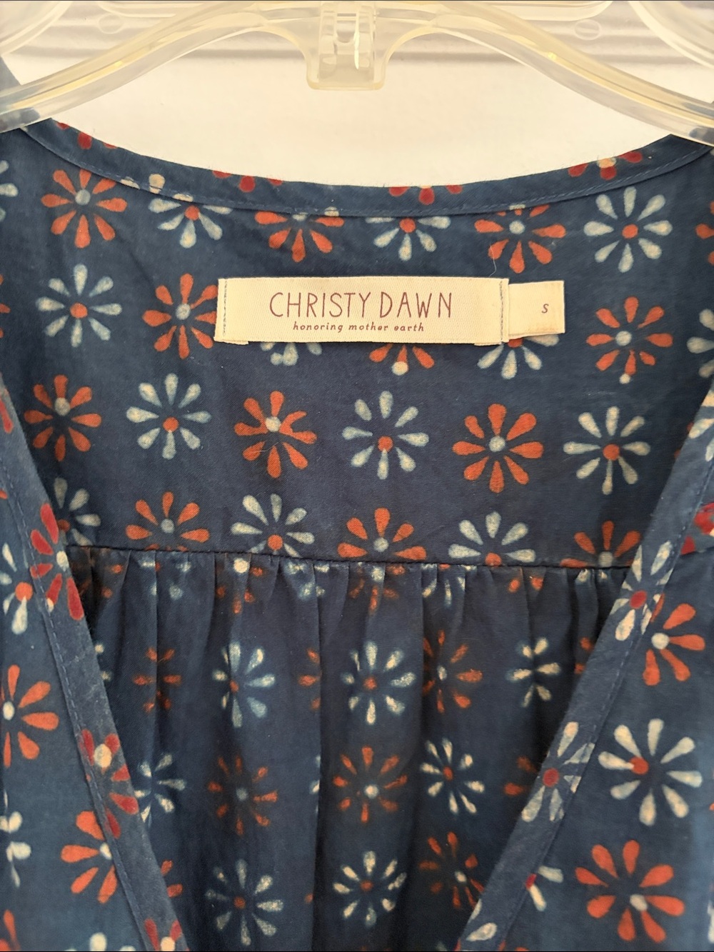 Christy Dawn - Dawn Dress Indigo Daisy Block Print - Picture 2 of 3